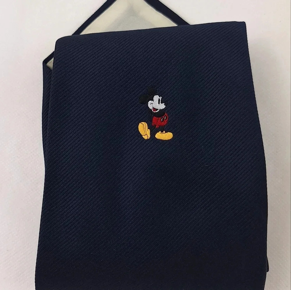 Disney Mickey Mouse Dark Blue Adjustable Mens Tie Retro - Picture 1 of 7